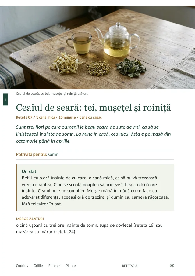 Pagina 80: ceaiul de seară, cu poză